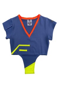 Design V-neck Short Tracksuit Custom Color Contrast Shorts Women's Tracksuit Sportswear Supplier WTV184